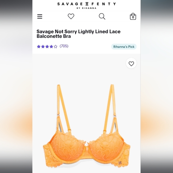Savage Not Sorry Lined Balconette Bra (Warm Me Up Orange)-36DD - Picture 1 of 6